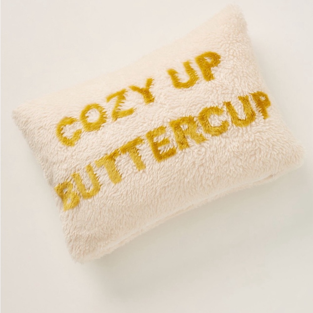 Anthropologie Cream and Gold Accent Pillow